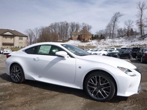 Ultra White Lexus RC 350 F Sport AWD.  Click to enlarge.