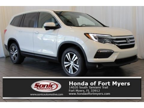 White Diamond Pearl Honda Pilot EX-L AWD.  Click to enlarge.