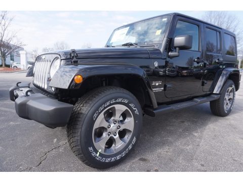Black Jeep Wrangler Unlimited Sahara 4x4.  Click to enlarge.