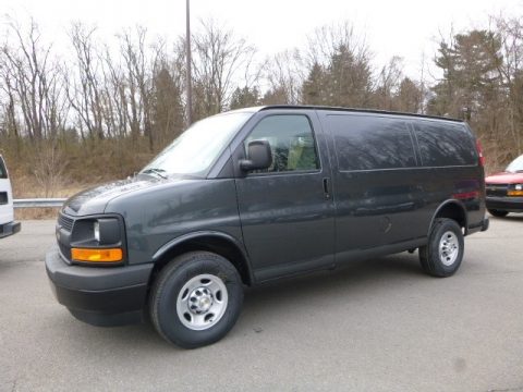 Cyber Gray Metallic Chevrolet Express 2500 Cargo WT.  Click to enlarge.