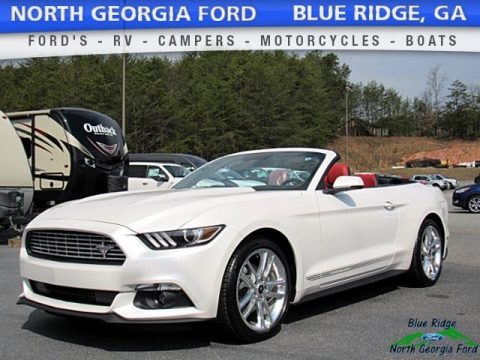 White Platinum Ford Mustang EcoBoost Premium Convertible.  Click to enlarge.