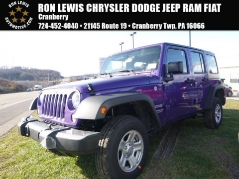 Extreme Purple Jeep Wrangler Unlimited Sport 4x4.  Click to enlarge.