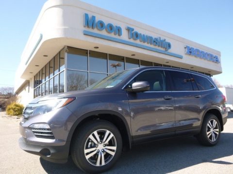 Modern Steel Metallic Honda Pilot EX-L AWD.  Click to enlarge.