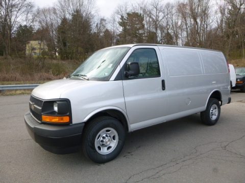 Silver Ice Metallic Chevrolet Express 2500 Cargo WT.  Click to enlarge.