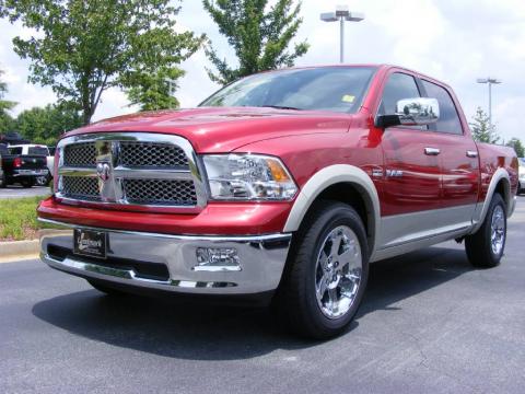 Inferno Red Crystal Pearl Dodge Ram 1500 Laramie Crew Cab.  Click to enlarge.