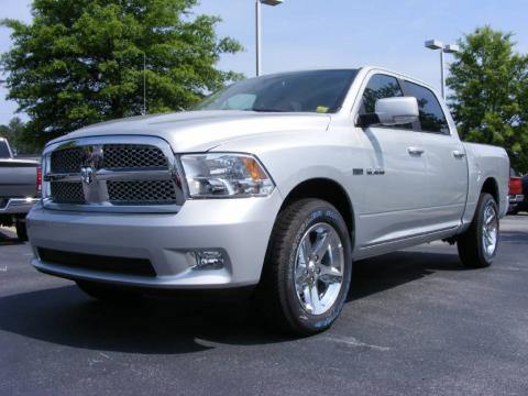 Bright Silver Metallic Dodge Ram 1500 Sport Crew Cab.  Click to enlarge.