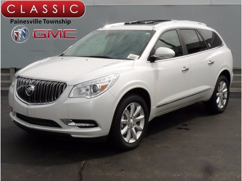 White Frost Tricoat Buick Enclave Leather AWD.  Click to enlarge.