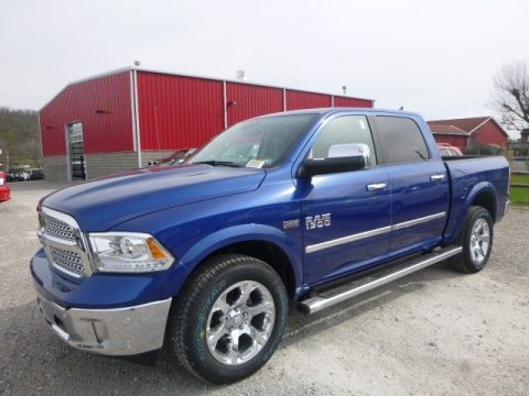 Blue Streak Pearl Ram 1500 Laramie Crew Cab 4x4.  Click to enlarge.