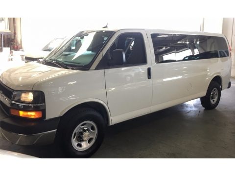 Summit White Chevrolet Express 3500 Passenger Extended LT.  Click to enlarge.