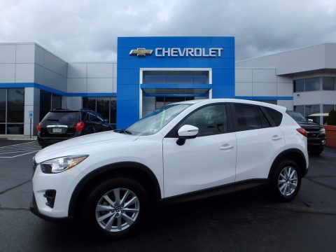 Crystal White Pearl Mica Mazda CX-5 Touring AWD.  Click to enlarge.