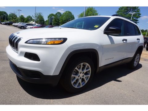 Bright White Jeep Cherokee Sport.  Click to enlarge.