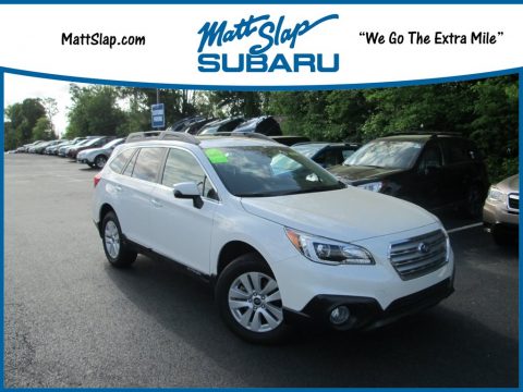 Crystal White Pearl Subaru Outback 2.5i Premium.  Click to enlarge.
