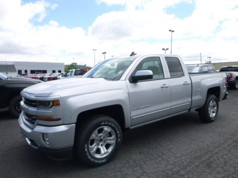 Silver Ice Metallic Chevrolet Silverado 1500 LT Double Cab 4x4.  Click to enlarge.