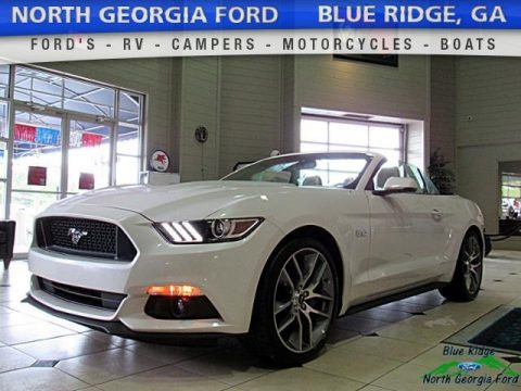 White Platinum Ford Mustang GT Premium Convertible.  Click to enlarge.