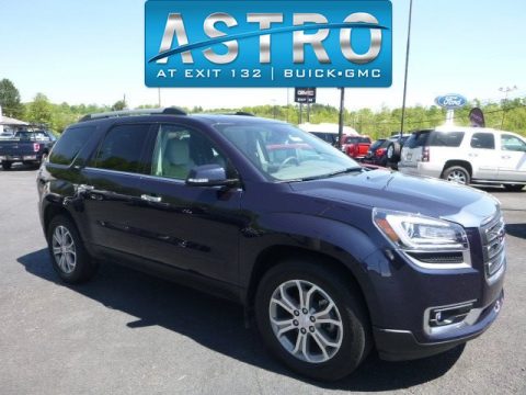 Dark Sapphire Blue Metallic GMC Acadia SLT AWD.  Click to enlarge.