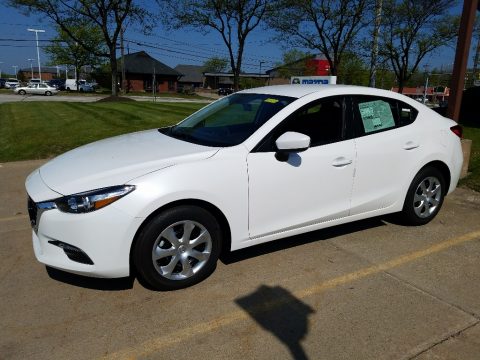Snowflake White Pearl Mica Mazda MAZDA3 Sport 4 Door.  Click to enlarge.