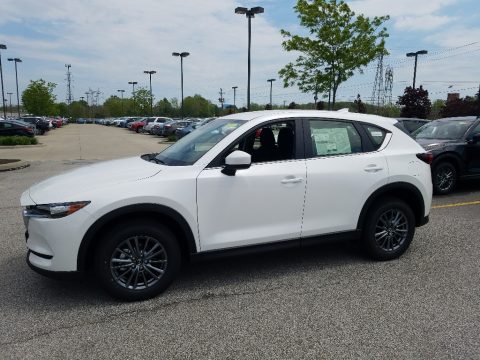 Crystal White Pearl Mazda CX-5 Sport AWD.  Click to enlarge.
