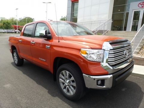 Inferno Orange Toyota Tundra Limited CrewMax 4x4.  Click to enlarge.