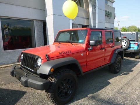 Firecracker Red Jeep Wrangler Unlimited Sport 4x4.  Click to enlarge.