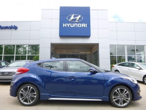 Pacific Blue Hyundai Veloster Turbo.  Click to enlarge.