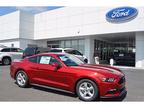 Ruby Red Ford Mustang V6 Coupe.  Click to enlarge.