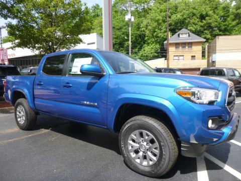 Blazing Blue Pearl Toyota Tacoma SR5 Double Cab 4x4.  Click to enlarge.