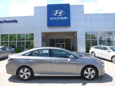 Pewter Gray Metallic Hyundai Sonata Limited Hybrid.  Click to enlarge.