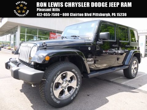 Black Jeep Wrangler Unlimited Sahara 4x4.  Click to enlarge.