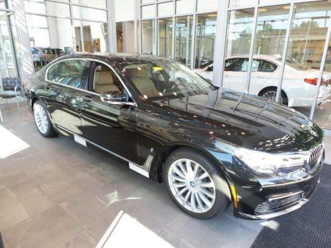 Black Sapphire Metallic BMW 7 Series 740e iPerformance xDrive Sedan.  Click to enlarge.