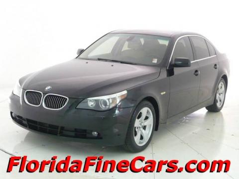Jet Black BMW 5 Series 525i Sedan.  Click to enlarge.