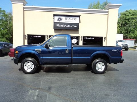 Dark Blue Pearl Metallic Ford F250 Super Duty XL Regular Cab 4x4.  Click to enlarge.