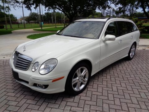 Arctic White Mercedes-Benz E 350 4Matic Wagon.  Click to enlarge.