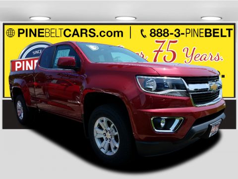 Cajun Red Tintcoat Chevrolet Colorado LT Extended Cab 4x4.  Click to enlarge.