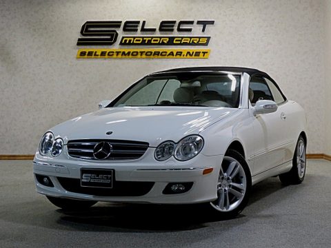 Alabaster White Mercedes-Benz CLK 350 Cabriolet.  Click to enlarge.