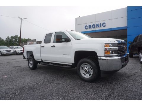 Summit White Chevrolet Silverado 2500HD Work Truck Double Cab 4x4.  Click to enlarge.