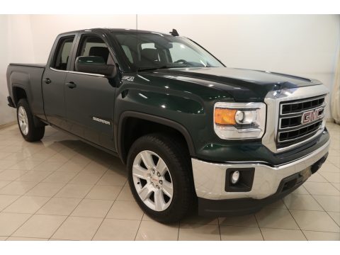 Emerald Green Metallic GMC Sierra 1500 SLE Double Cab 4x4.  Click to enlarge.