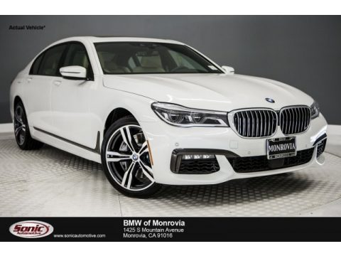 Mineral White Metallic BMW 7 Series 750i Sedan.  Click to enlarge.