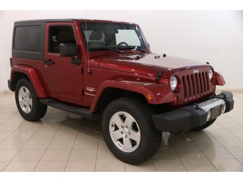 Deep Cherry Red Crystal Pearl Jeep Wrangler Sahara 4x4.  Click to enlarge.