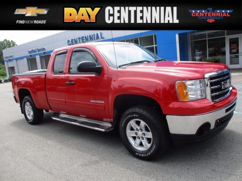 Fire Red GMC Sierra 1500 SLE Extended Cab 4x4.  Click to enlarge.