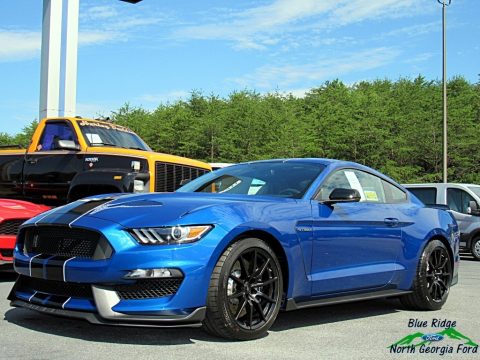 Lightning Blue Ford Mustang Shelby GT350.  Click to enlarge.