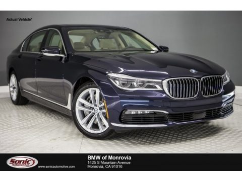 Imperial Blue Metallic BMW 7 Series 750i Sedan.  Click to enlarge.