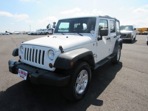 Stone White Jeep Wrangler Unlimited Sport 4x4.  Click to enlarge.