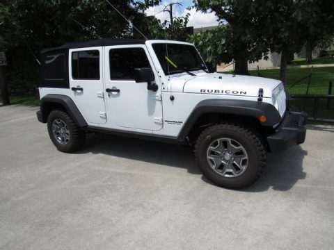 Bright White Jeep Wrangler Unlimited Rubicon 4x4.  Click to enlarge.