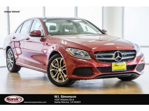 designo Cardinal Red Metallic Mercedes-Benz C 300 4Matic Sedan.  Click to enlarge.
