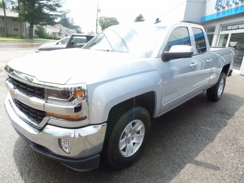 Silver Ice Metallic Chevrolet Silverado 1500 LT Double Cab 4x4.  Click to enlarge.