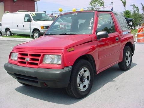 Wildfire Red Geo Tracker Soft Top.  Click to enlarge.