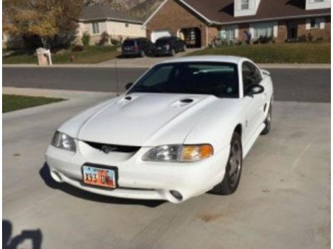Crystal White Ford Mustang SVT Cobra Coupe.  Click to enlarge.