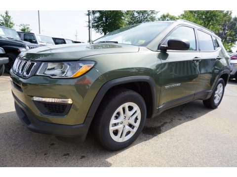 Olive Green Pearl Jeep Compass Sport.  Click to enlarge.