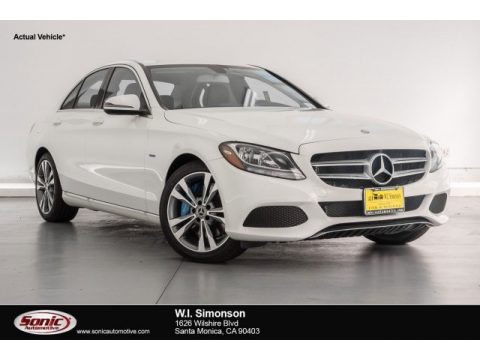 Polar White Mercedes-Benz C 350e Plug-in Hybrid Sedan.  Click to enlarge.