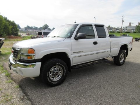 Summit White GMC Sierra 2500HD SLT Extended Cab 4x4.  Click to enlarge.